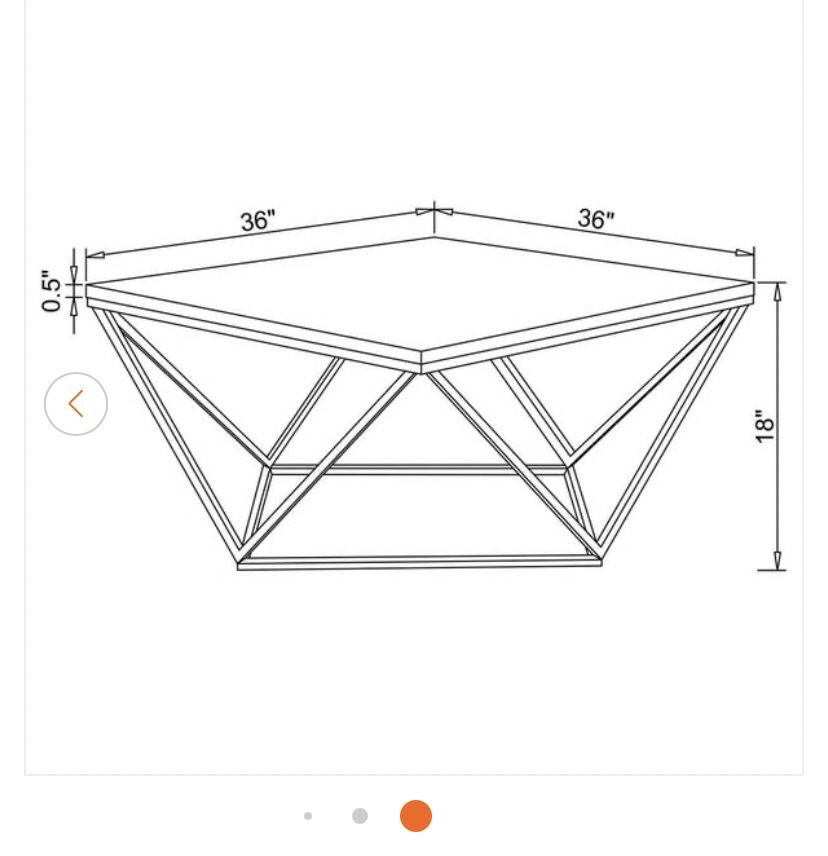 Meryl 36 in. White and Gold Square Faux Marble Coffee Table