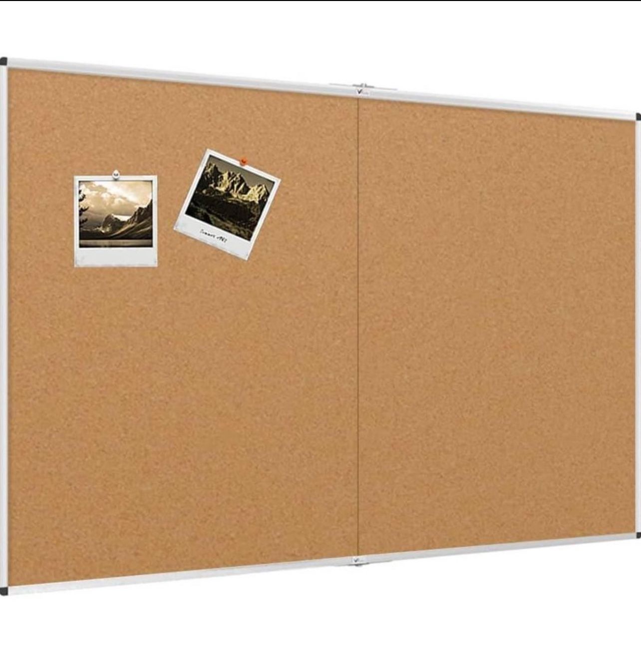 Brand New Cork Board Bulletin Board 48”x36” VIZ-PRO Folding Notice Board Aluminum Frame