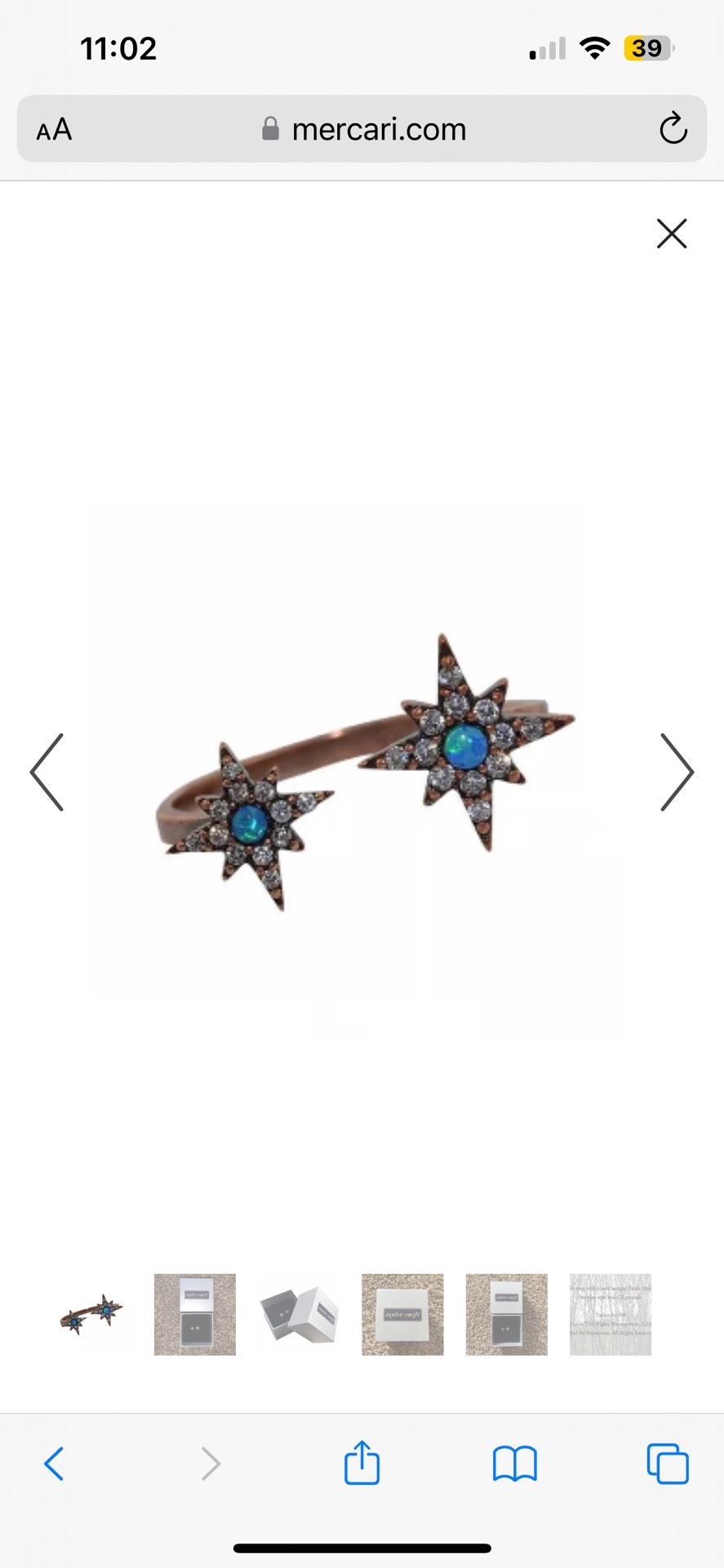 Taylor Swift Merch Opal Arcade Ring Evermore Folklore Eras Tour