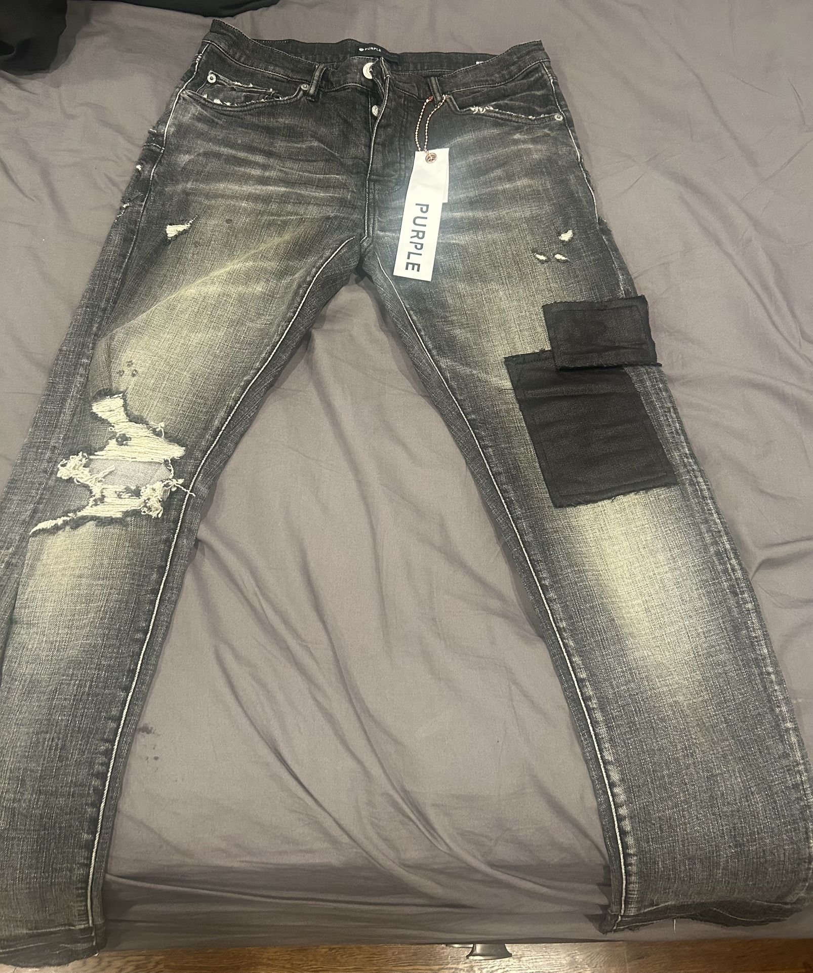 Black Purple Jeans