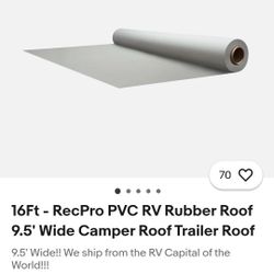 Rubber Roof 9.5' Wide Camper Roof Trailer Roof