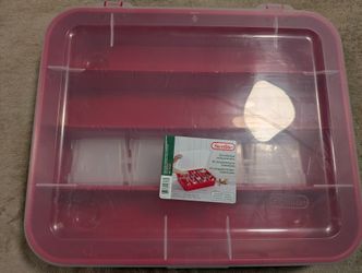 NEW-Sterilite Adjustable Ornament Box