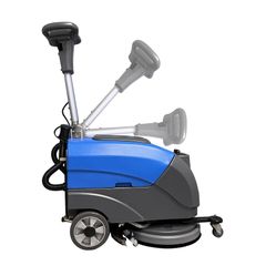 Emotor 15'' Brush Foldable Walk Behind Hand Push Floor Scrubber Machine(blue)
