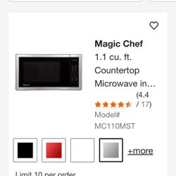 MAGIC CHEF CONTER TOP MICROWAVE