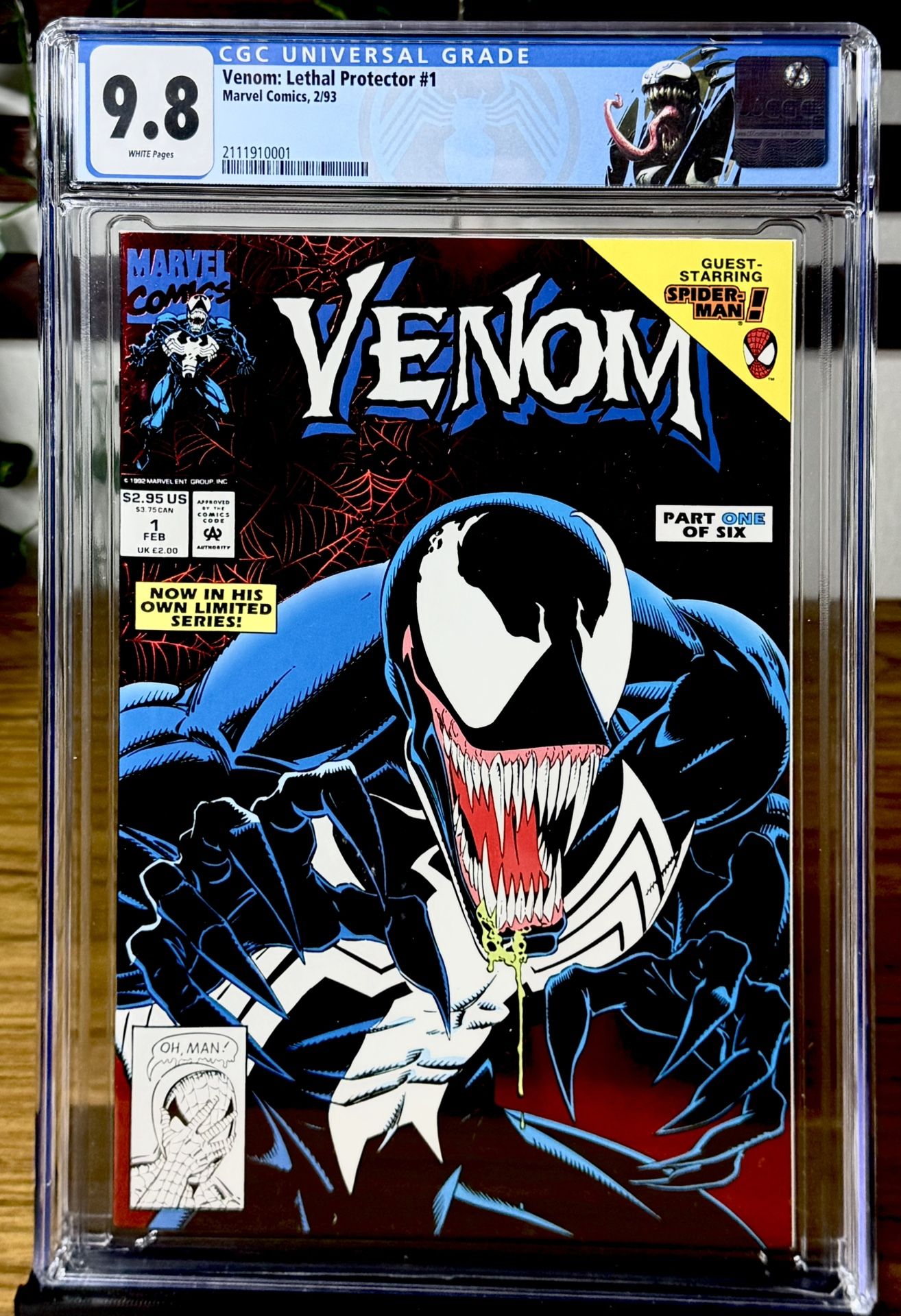 Venom Lethal Protector #1 (1993) CGC 9.8-WP-Custom LABEL