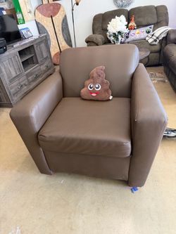 Brown Leather Accent Chair