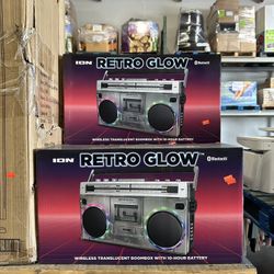 ION Retro Glow Wireless Translucent Bluetooth Boombox Brand New In Box
