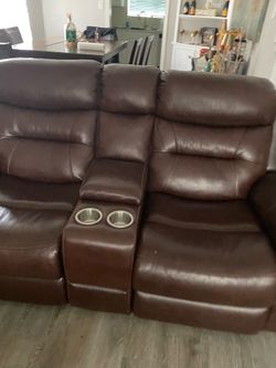 Genuine leather sofa set