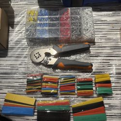 2164pcs Mini Electrician Crimping Kit, Suitable for HSC8 6-6 Crimper 0.25-6mm²/ AWG23-10, Includes 2000pcs of 7 Sizes VE Tube Terminals + 164 Heat Shr