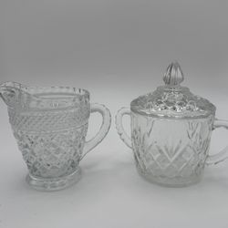 Vintage Anchor Hocking Wexford Sugar and Creamer Set