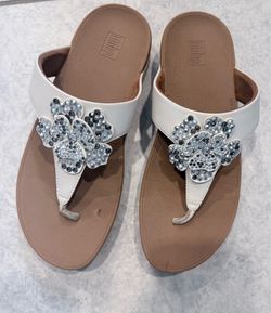 Fitflop Lottie Corsage Flip Flops Thong Sandals Off White 8