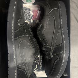 Travis Scott x Air Jordan 1 Retro Low SP 'Black Phantom' size 13