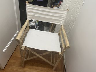Bamboo Foldable Table & 2 Foldable Directors Chairs  Thumbnail
