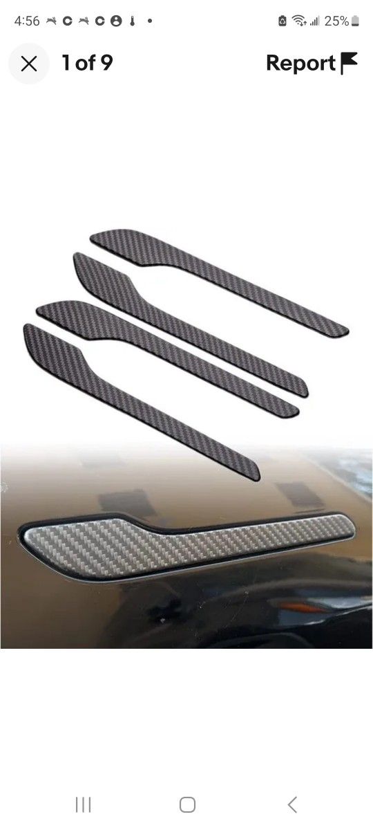 Tesla Model Y & 3 17-23 ABS Matte Carbon Fiber Car Door Handle Cover Decal wrap