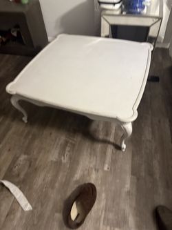 White rustic table