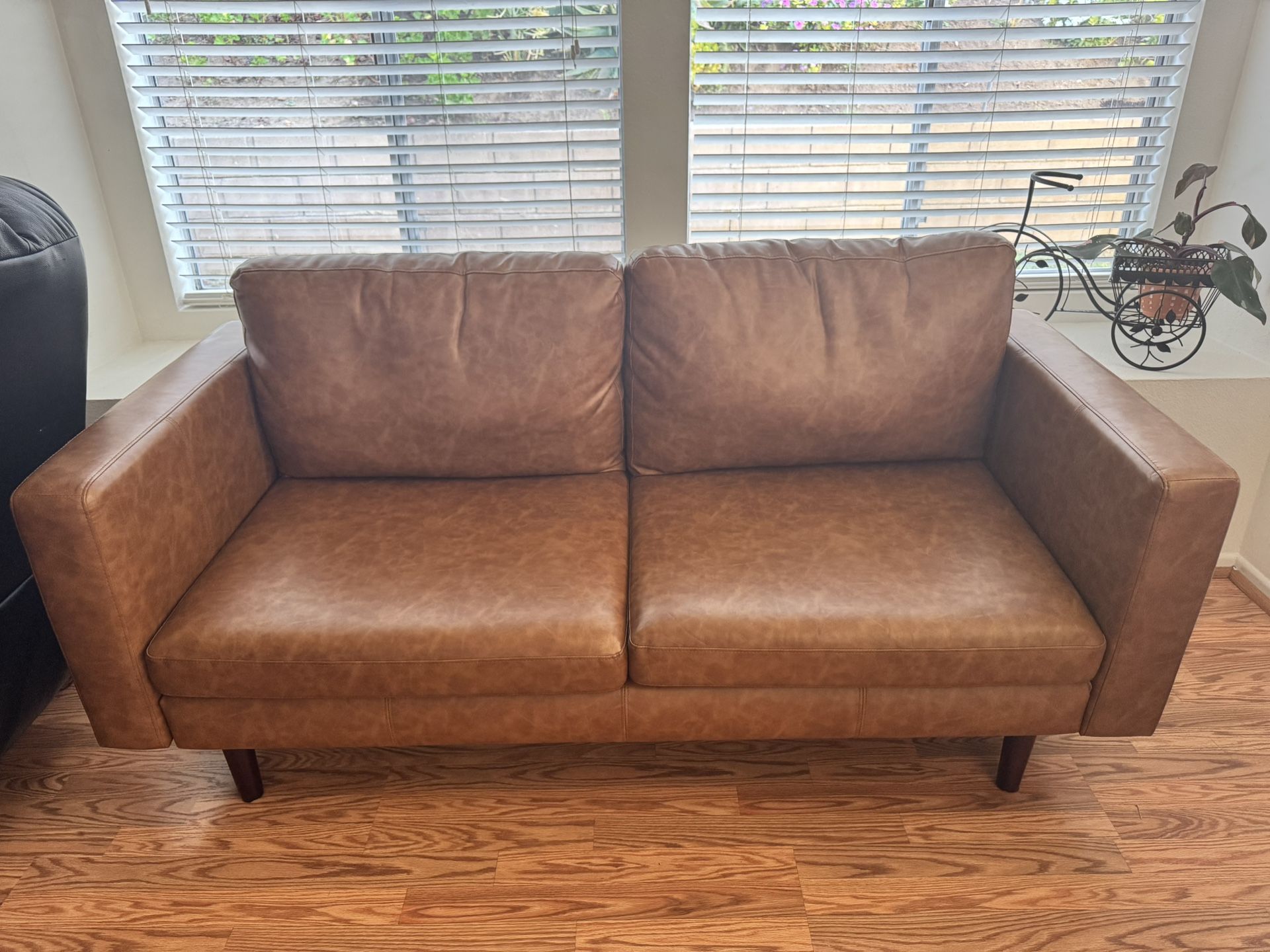 Love Seat Sofa Brown