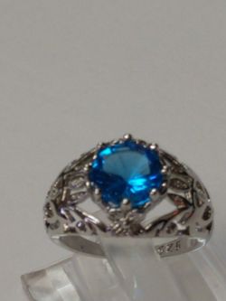 Very Pretty Blue 2.3ct Aquamarine color Ring ,8