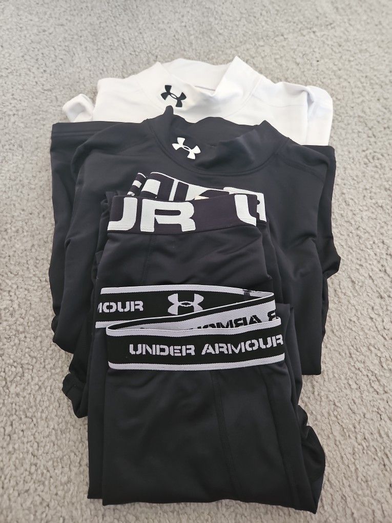 Youth Under Armour Cold Gear- 2 Shirts/2 Pants