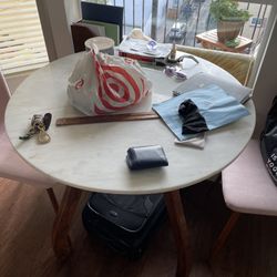 Marble Ramble With Wood Legs 