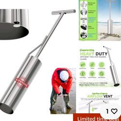 36" Stainless Steel Clam Gun - 5" Wide Professional Clam Digger with Side Air Ve