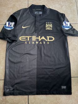 Nike Manchester City 13/14 Away Kit Men’s Size M Kun Agüero #16 Black/Gold