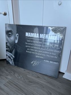 New 40x30” Kobe Bryant Poster, Mamba Mentality Print Framed Canvas