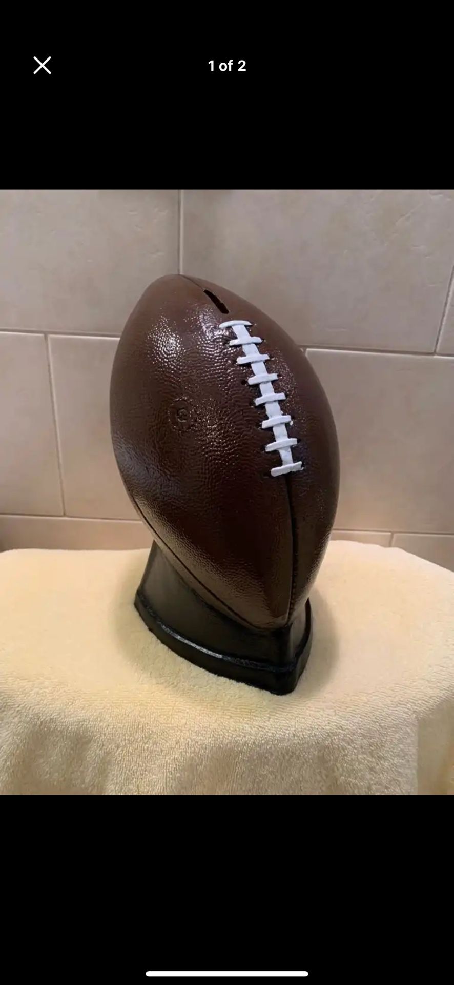 The Football Coin Bank Statue