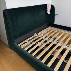 IKEA Velvet Bed Queen Green 