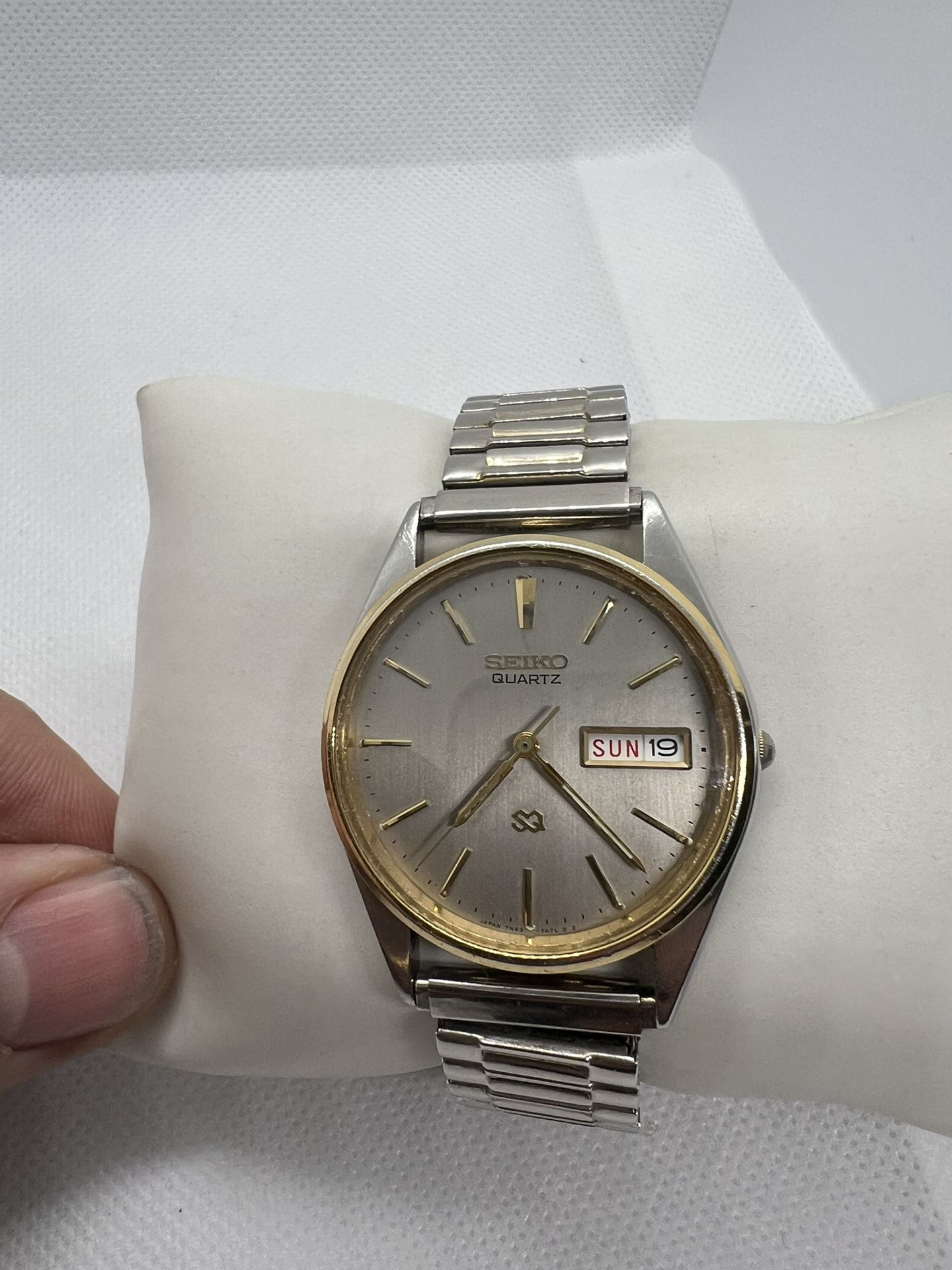 🪙🪙RARE Handsome Vintage Silver Presidential Men's Seiko SQ Day/Date 1980s🪙🪙