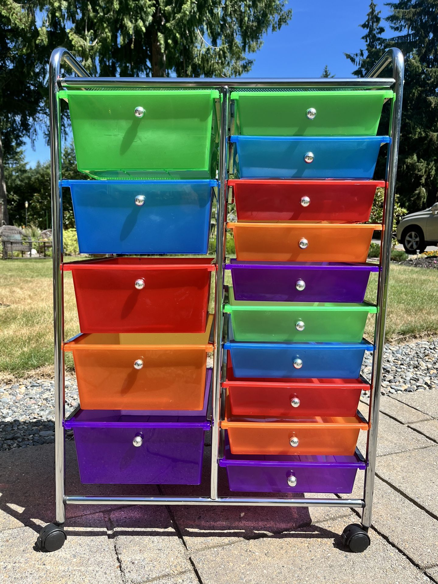 15 drawer rolling cart