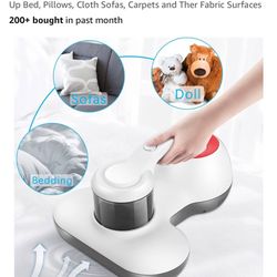 Mattress Vacuum Cleaner, Handheld UV Bed Vacuum Cleaner 16KPa & 12800 Vibrations Per/Min Upgraded Effectively Clean Up Bed, Pillows, Cloth Sofas, Carp