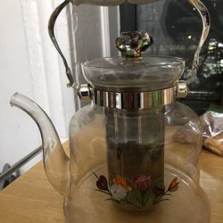Antique Floral Tea Kettle