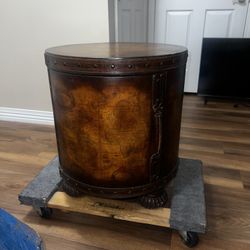 Vintage MCM Leather Bond Round Cabinet … Beautiful