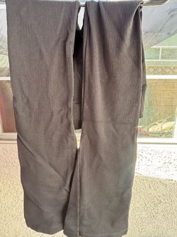 Dark Brown Ribbed Knit Pants