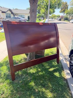 Dark Wood Sleigh Bed Frame