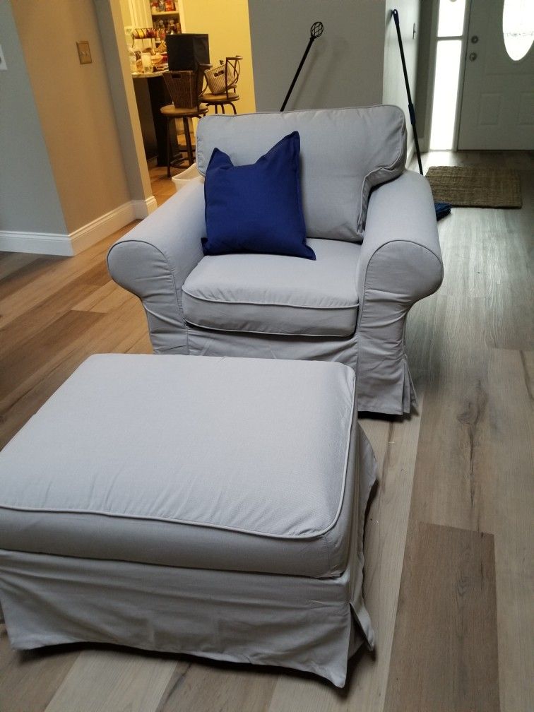 Brand New Out Of Box IKEA UPPLAND Chair With Ottoman
