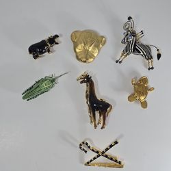 Animal And Egyptian Style Brooches Marked MMA (Metropolitan Museum Of Art)