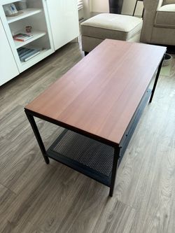 Ikea Coffee Table with Metal Mesh Shelf