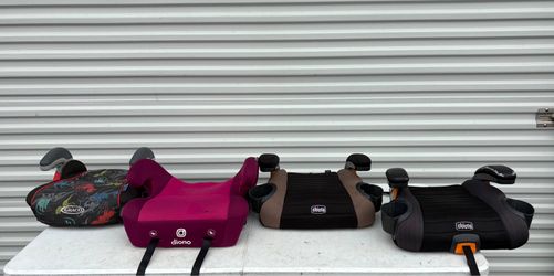 BLACK AND BROWN AVAILABLE ONLY Set of booster seats   Pink Diono Solana 2 XL Backless Booster Car Seat. Graco TurboBooster Backless Booster Car Seat i