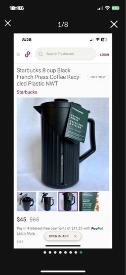Starbucks French Coffee Press 8 Cup Black W Sku 11088874,New
