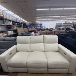 White Automatic Reclining Sofa 