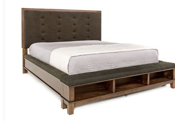 Like new solid wood bed frame and dresser