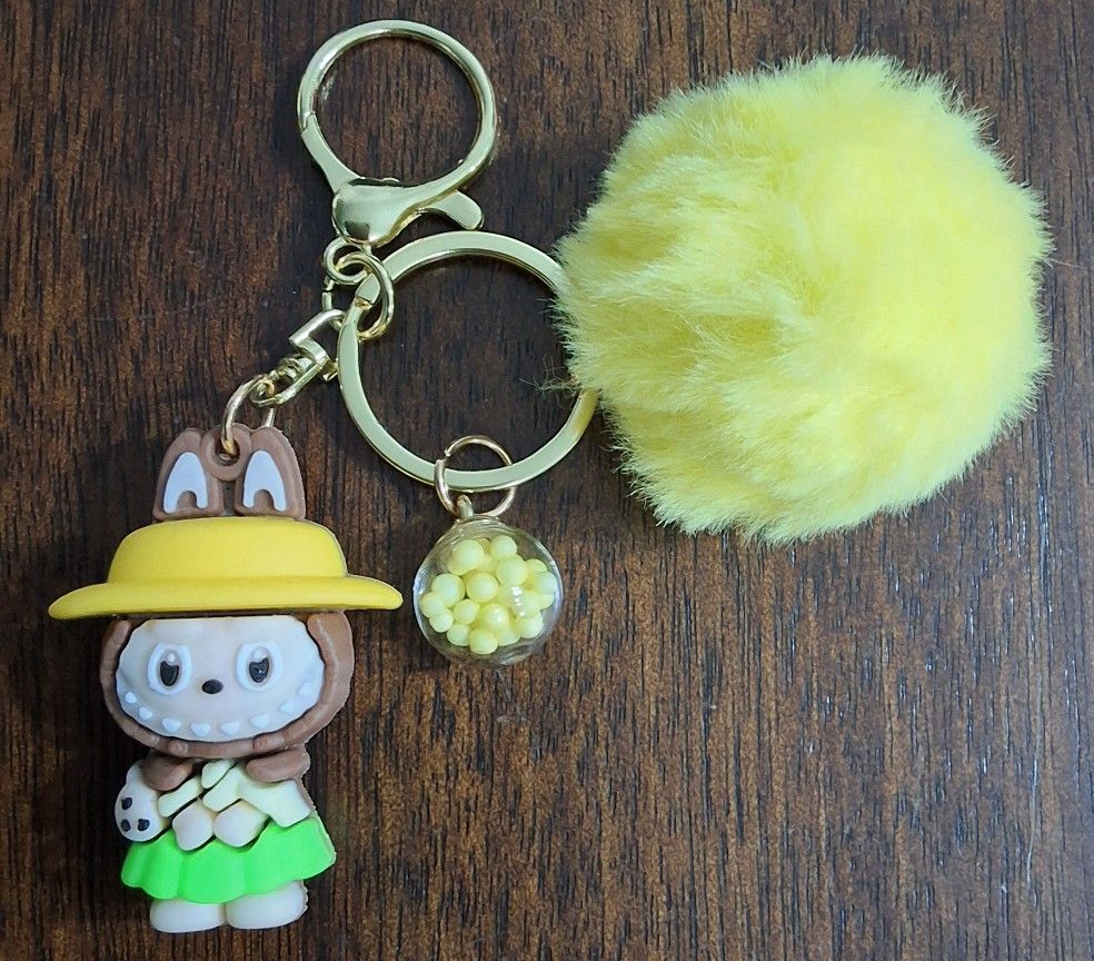 NEW LABUBU KEYCHAIN WITH YELLOW POM POM