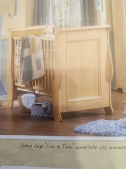Joshua Sleigh Crib to Twin Convertible Crib