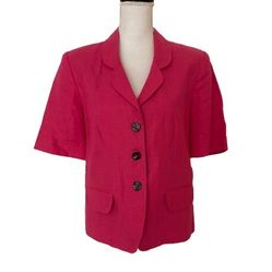 VINCI Clothiers Woman’s Linen Pink Jacket, Sz 12