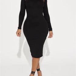 Black Open Back Dress 