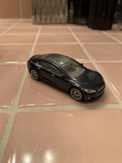 2014 Tesla Model S Dark Blue Matchbox Loose