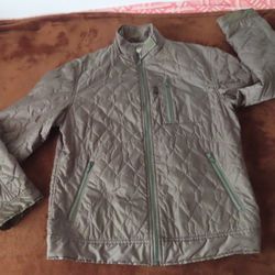 Takeo Kikuchi Mens Green Long Sleeve Pockets Full-Zip Quilted Jacket Size 3