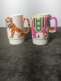 Vintage 1988 Ringling Bros and Barnum Bailey Circus Tiger elephant  Cup 3D Mug