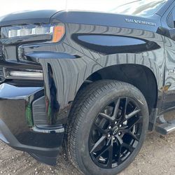 New 22” Chevy Black Rims and Tires 22 GMC Wheels Silverado Sierra Tahoe Yukon Rines Negros Con Llantas Nuevas OEM stock factory Original Take offs ori